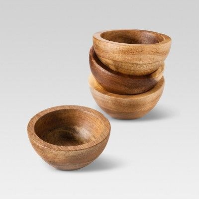 Set of 4 Natural Acacia Dip Bowls - Threshold™ | Target