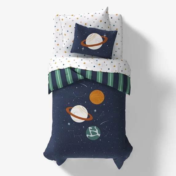 Mainstays Kids Planets Reversible Comforter Set with Sheets, Twin, 5 Pieces | Walmart (US)