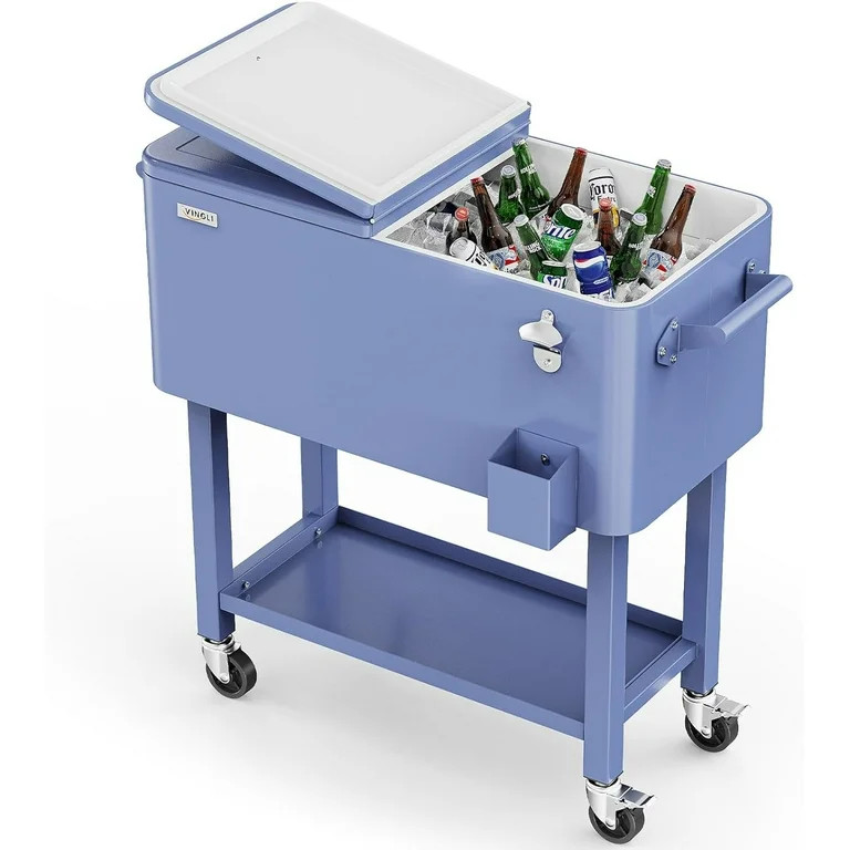 VINGLI 80 qt Steel Cooler Cart, Refrigeration Insulation | Walmart (US)