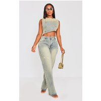 Shape Indigo Vintage Wash Washed Denim Wide Leg Jeans, Indigo Vintage Wash | PrettyLittleThing UK