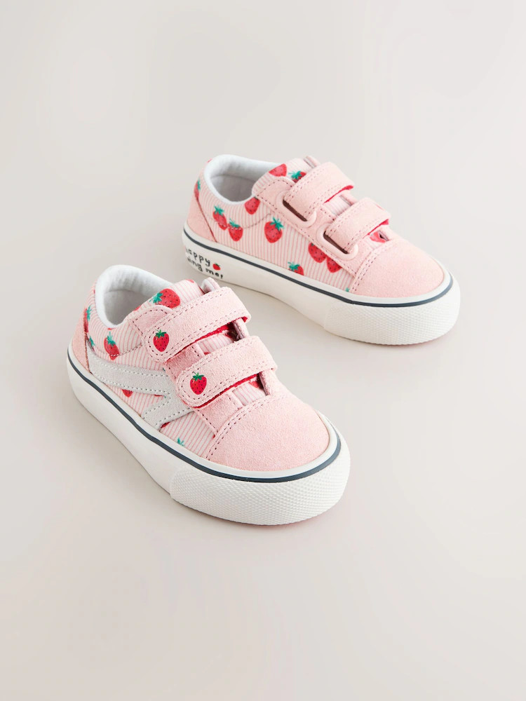 Pink Strawberry Wide Fit (G) Touch Fastening Trainers | Next US
