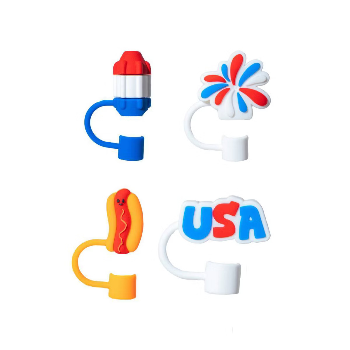 CharCharms 4pk Popsicle Straw Toppers | Target