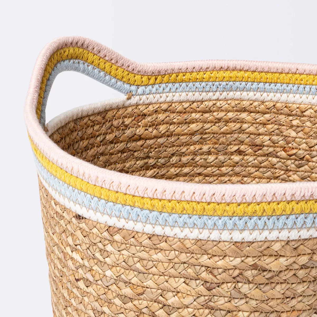 Natural Woven Round Storage Bin with Coiled Rope Handle - Cloud Island™ M | Target
