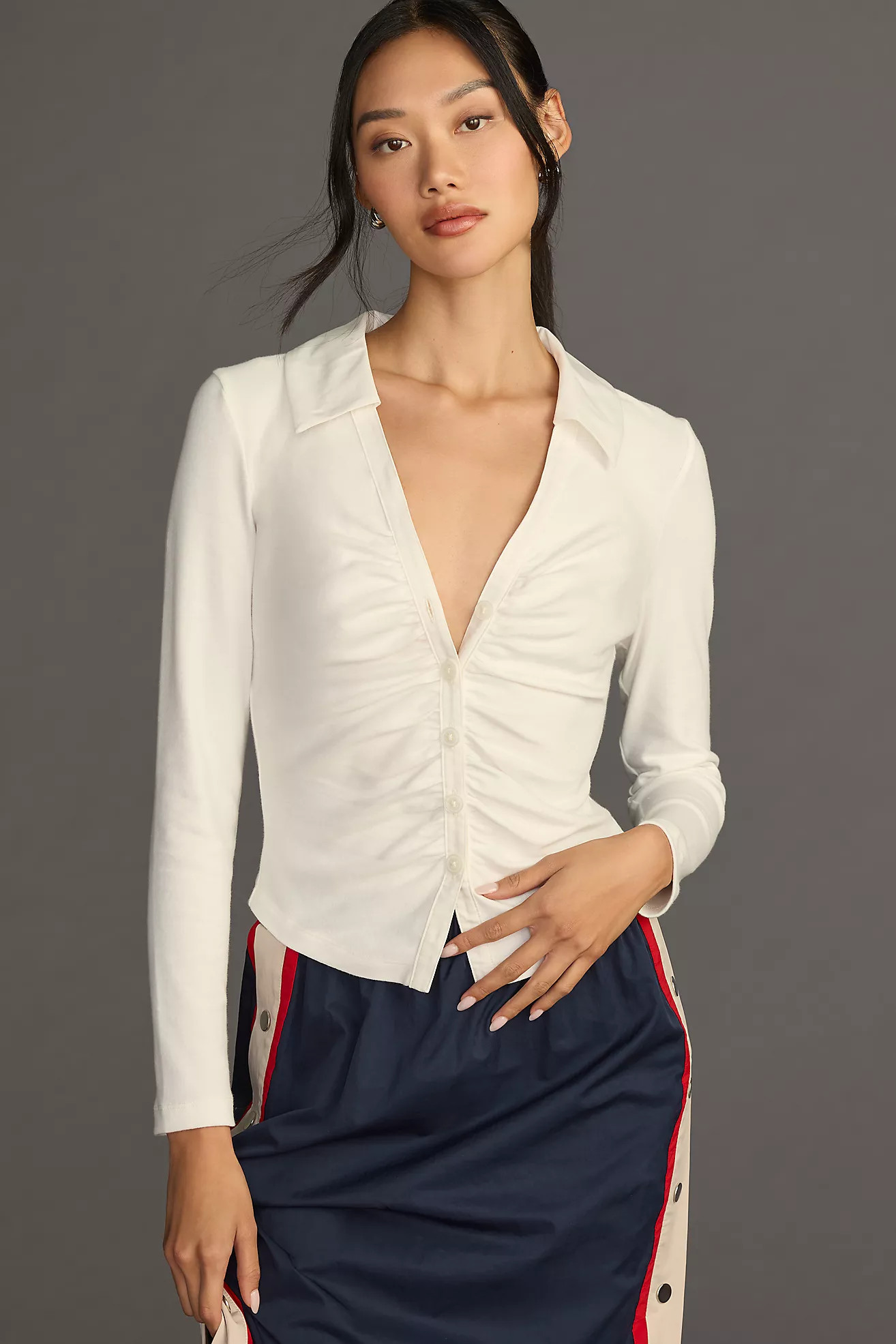 Maeve Ruched Shirt | Anthropologie (US)