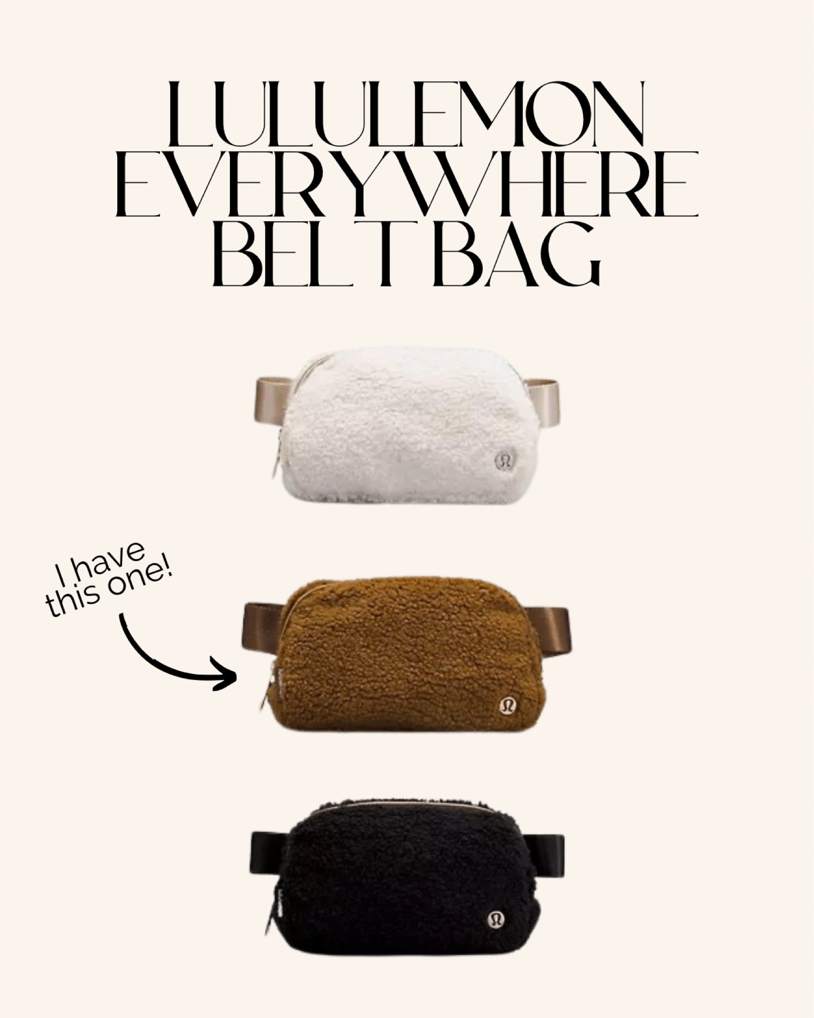 Back in stock! This sherpa belt bag is a must-have for the season! It’s the perfect gift (esp for yourself 😉 ) RUN! 

Lululemon
Belt bag
Gift guide
Gifts for her
Gifts for women

#LTKGiftGuide #LTKitbag #LTKstyletip