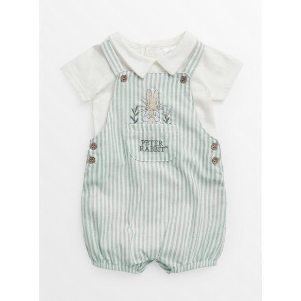 Peter Rabbit Green Bibshorts & Bodysuit Up to 3 mths tuc143463483 | argos.co.uk