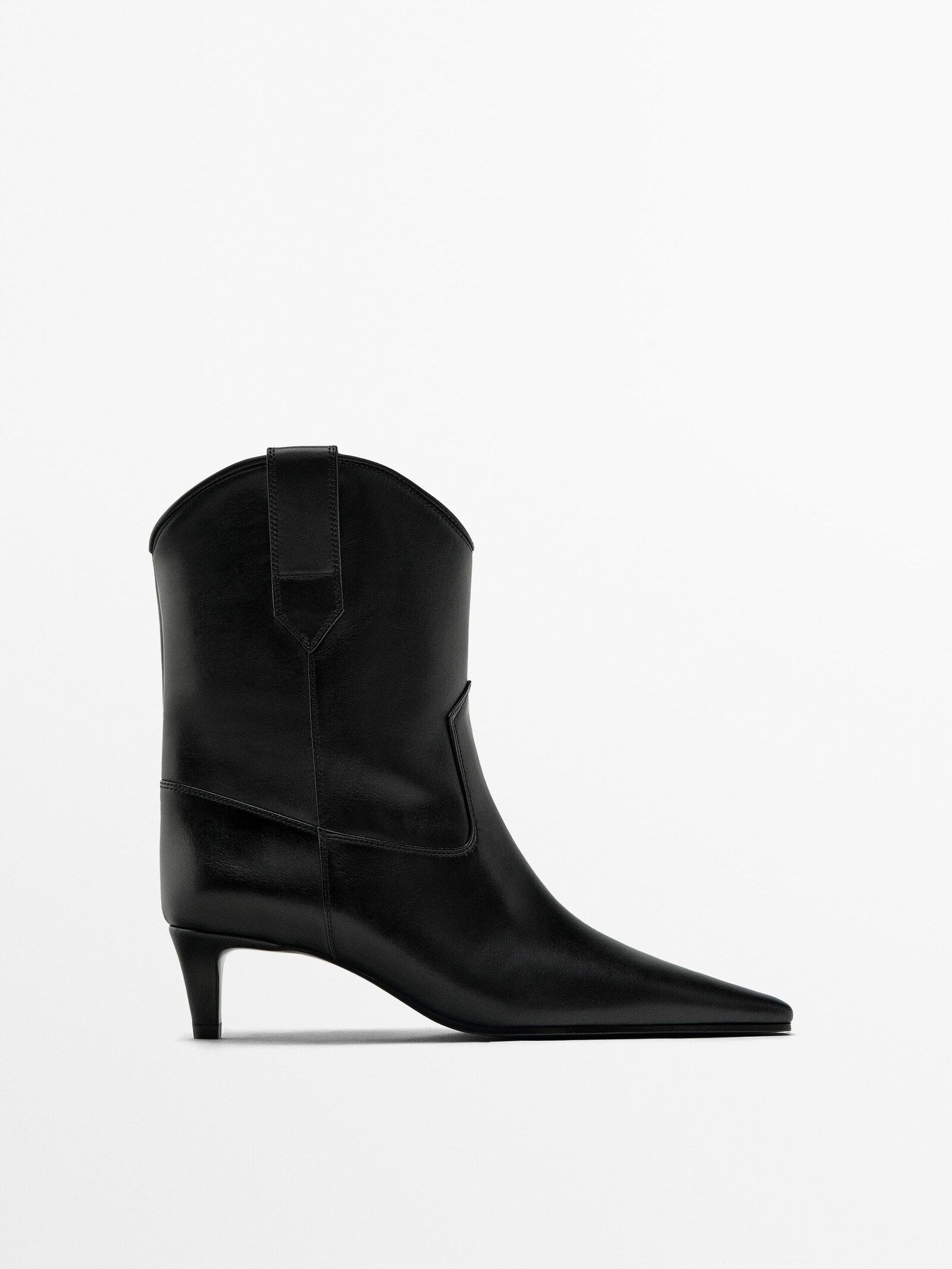 High-heel cowboy ankle boots - Studio | Massimo Dutti (US)