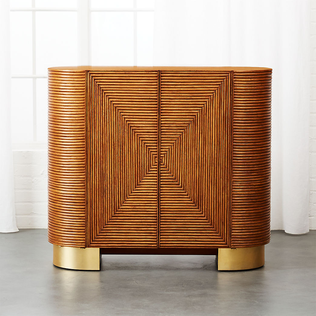Avalon Rattan Bar Cabinet + Reviews | CB2 | CB2