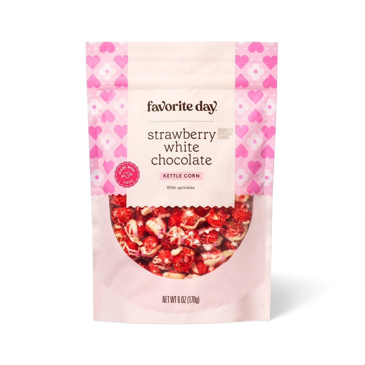 Valentine's Strawberry Kettle Corn with White Chocolate & Mini Valentine Heart Sprinkles - 6oz - ... | Target