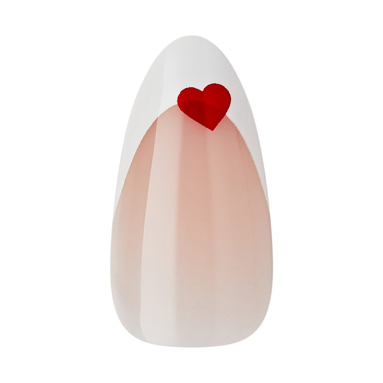KISS Voguish Fantasy Valentine's Day Press on Nails, Love Rain, White, Medium Almond, 28 Count | Walmart (US)