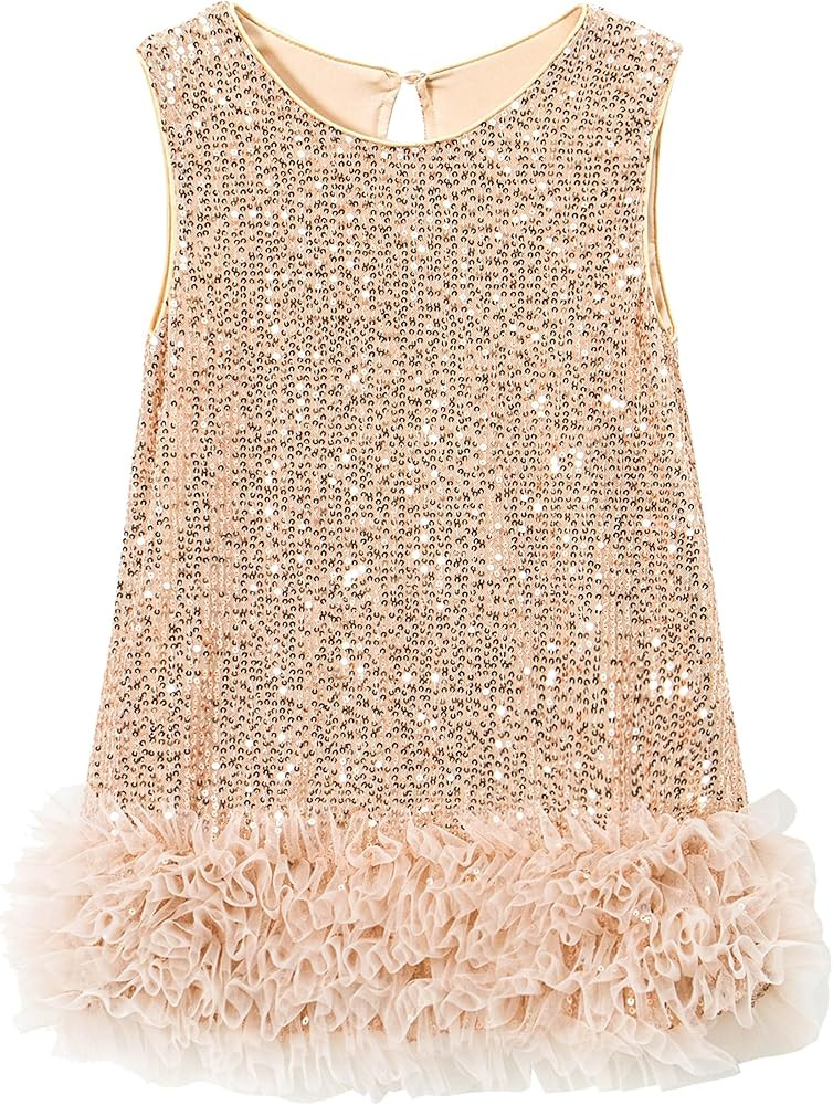 Miipat Toddler Girls Sequin Dress Sparkly Gown Party Dresses Little Kids A-Line Velvet Dress | Amazon (US)