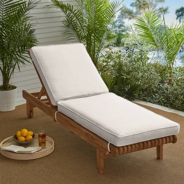Kokomo Sunbrella Fabric Indoor/ Outdoor Hinged Chaise Lounge Cushion - 24"W x 73"L x 3"H - On Sal... | Bed Bath & Beyond