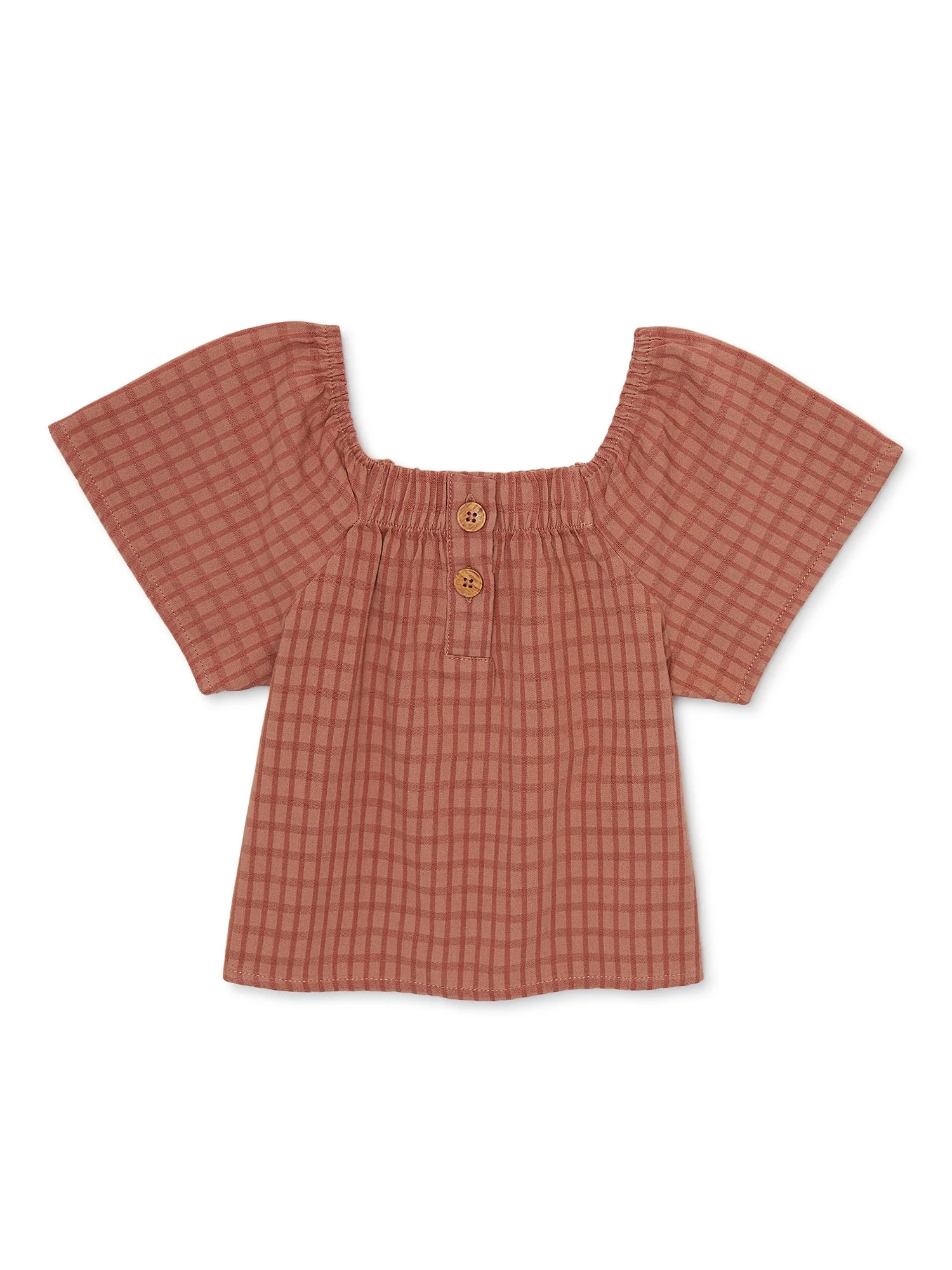 easy-peasy Toddler Girls Short Sleeve Henley Blouse, Sizes 12 Months - 5T | Walmart (US)