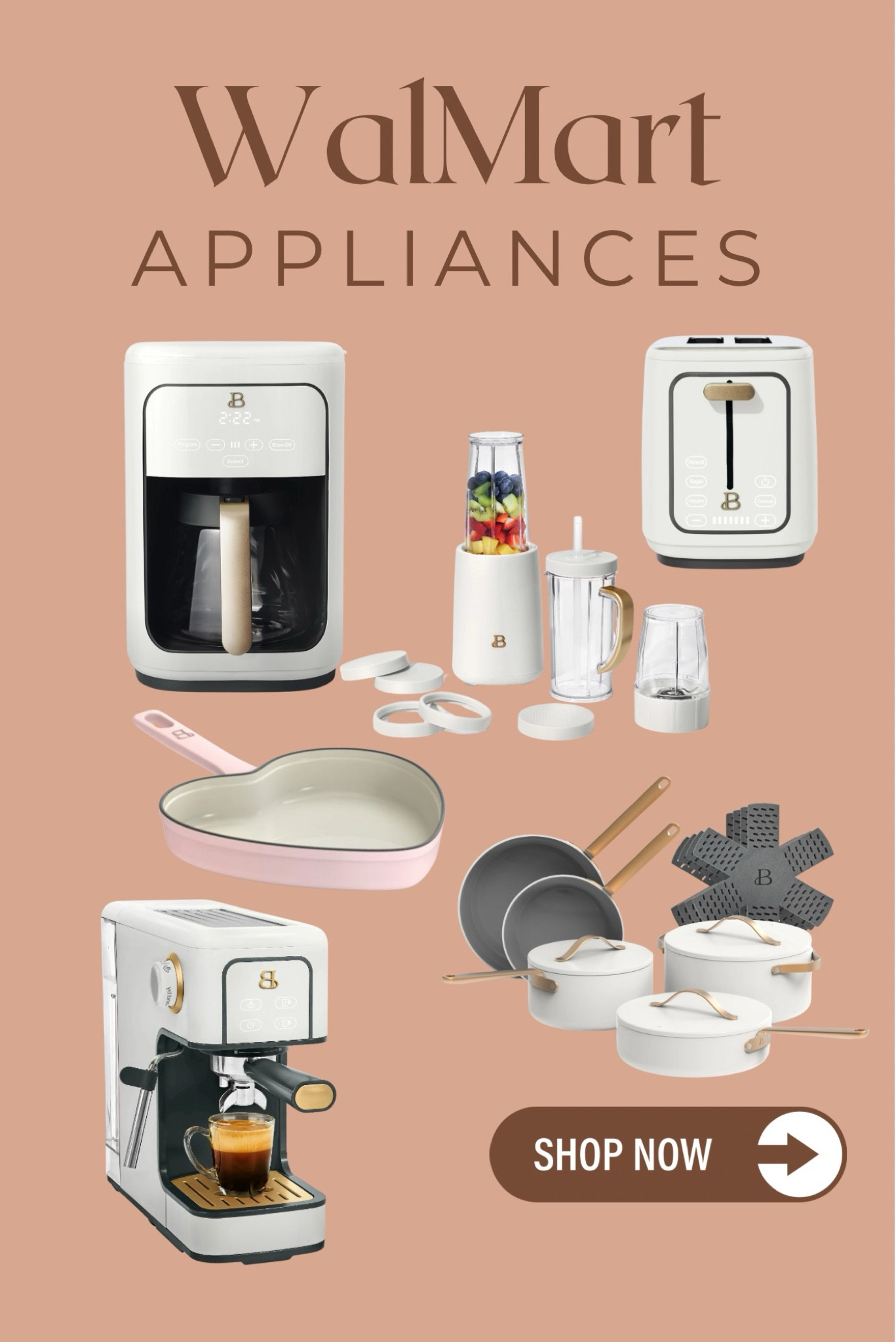 Walmart appliances, aesthetic small appliance, drew barrymore collection, air fryer, toaster, coffee, espresso, pots pans, blenderr

#LTKFamily #LTKFindsUnder100 #LTKHome