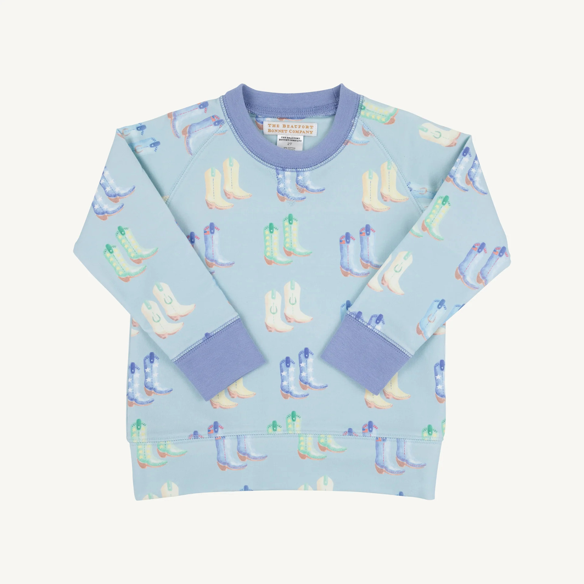 Cassidy Comfy Crewneck - Cute to Boot (Buckhead Blue) with Park City P | The Beaufort Bonnet Company