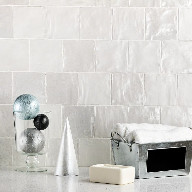 Amagansett 4" x 4" Straight Edge Ceramic Singular Tile | Wayfair North America