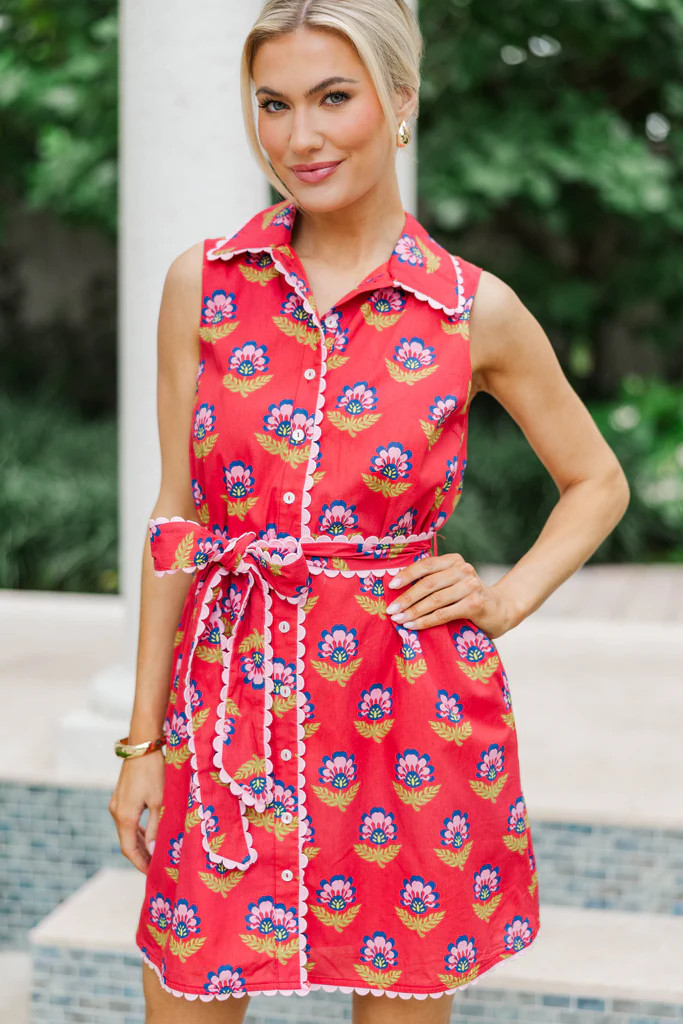 Made For Easy Days Red Medallion Dress | The Mint Julep Boutique