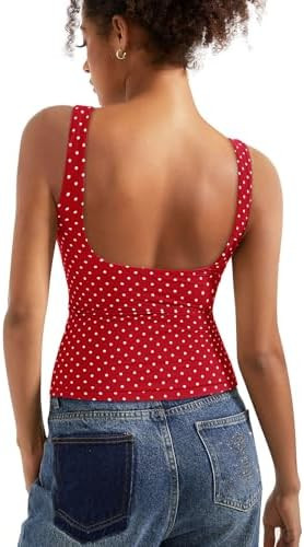 SUUKSESS Women Padded Open Back Boat Neck Tank Tops Double Lined Basic Shirts | Amazon (US)