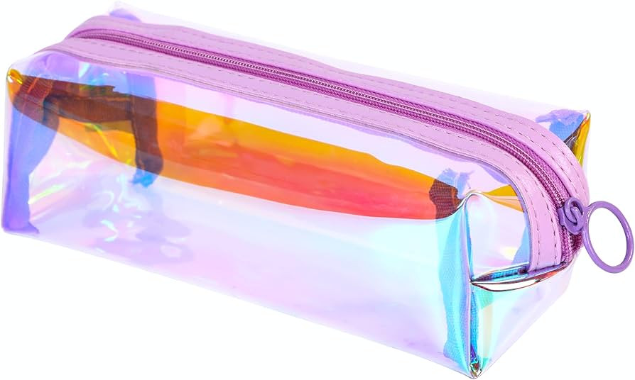 EzPacking Holographic Clear Makeup Pouch/Cute Iridescent Cosmetic Organizer/Sparkly Glittery Wome... | Amazon (US)