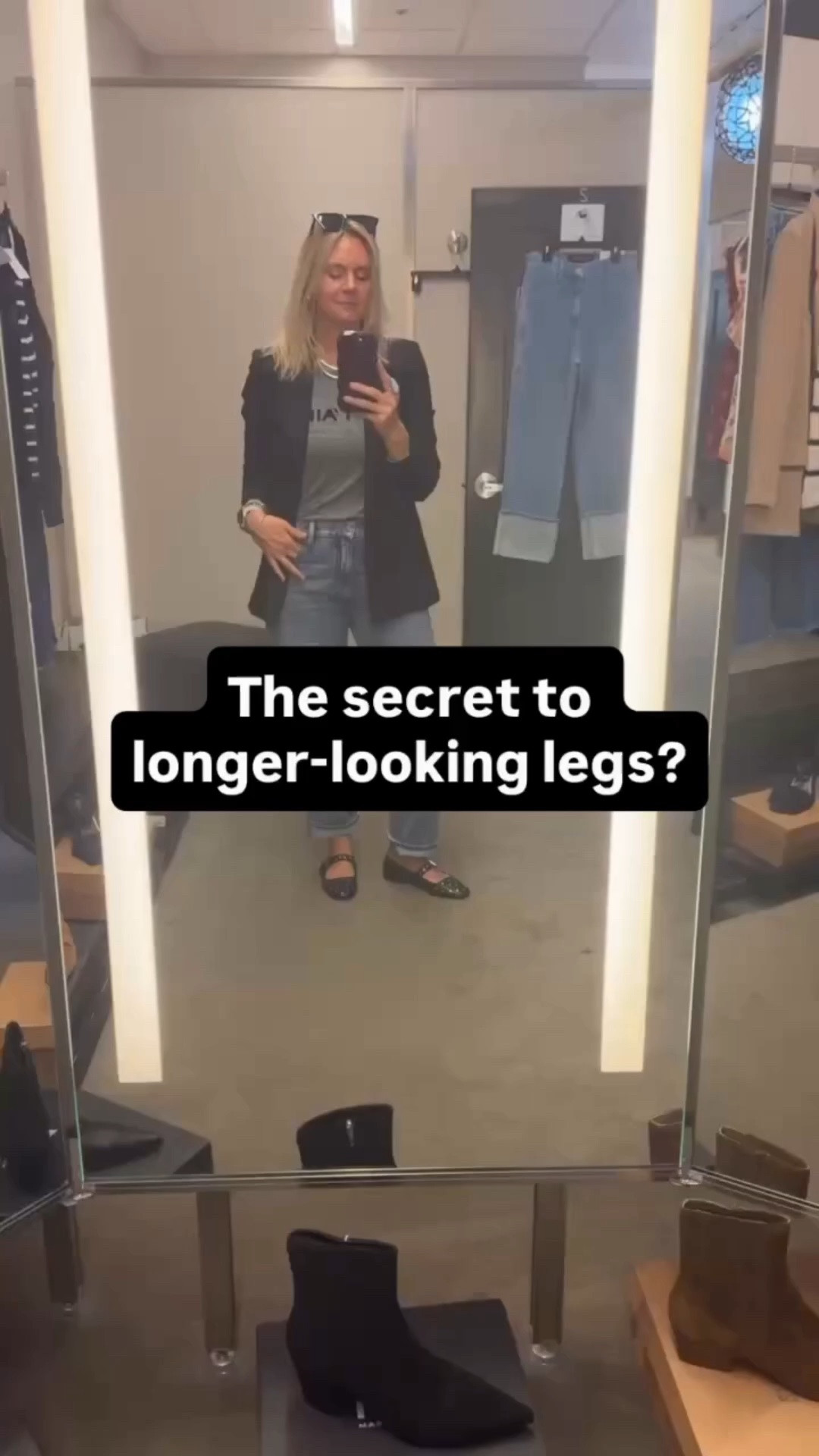 You don’t need sky-high heels to elongate your legs— you just need smart styling. 

1) Go high-rise. High-waisted pants or skirts visually lenghten your frame instantly. 
2) Monochrome Magic. Wearing one color from top to bottom keeps the eye moving, creating a seamless line. 
3) Pointed toes or nude tones. Both give the illusion of extra inches without sacrificing comfort. 

Longer-looking legs, no heels required.