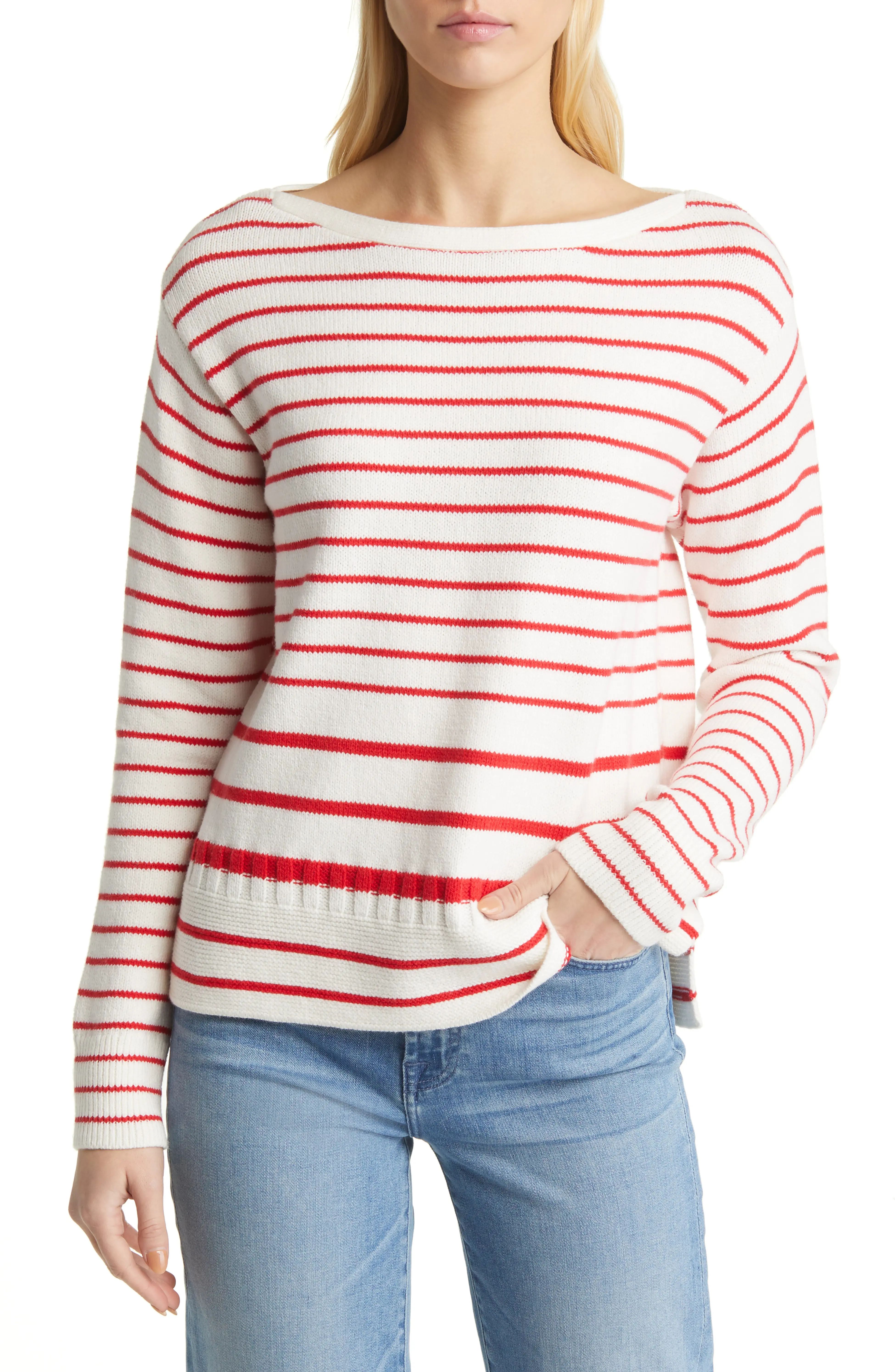 Caslon® Stripe Boatneck Sweater | Nordstrom | Nordstrom