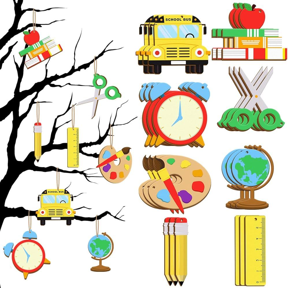 24 Pieces Back to School Ornaments Banner First Day of School Hanging Decorations Back to School ... | Amazon (US)