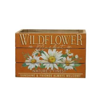 9.5" Orange Wildflower Market Wood Crate by Ashland® | Michaels Stores