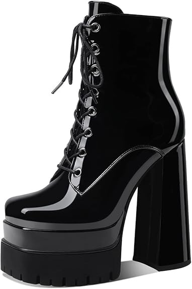 Artrotter Ankle Platform Boots for Women, Chunky Block High Heel Fashion Mid Calf Combat Booties ... | Amazon (US)