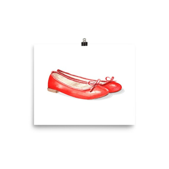 French Ballet Flat Illustration Fashion Illustration Art | Etsy | Etsy (US)