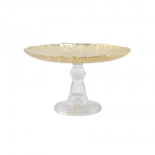 Vietri Rufolo Glass Gold Crocodile Small Cake Stand 8.5"D, 5"H | Gracious Style