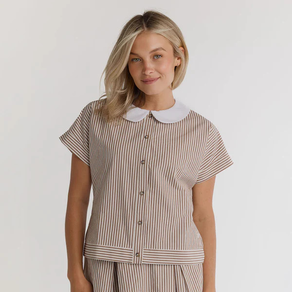 The Wendy Top, Brown Stripe | Albion Fit