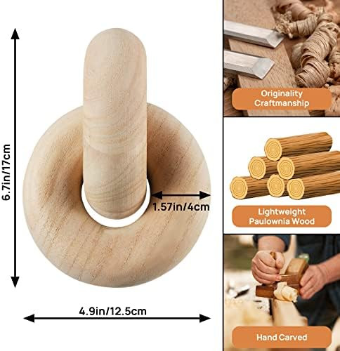 Wood Chain Decor, 2-Link Decorative Chain Hand Carved Boho Wood Knot Decor for Bookshelf Desk Liv... | Amazon (US)