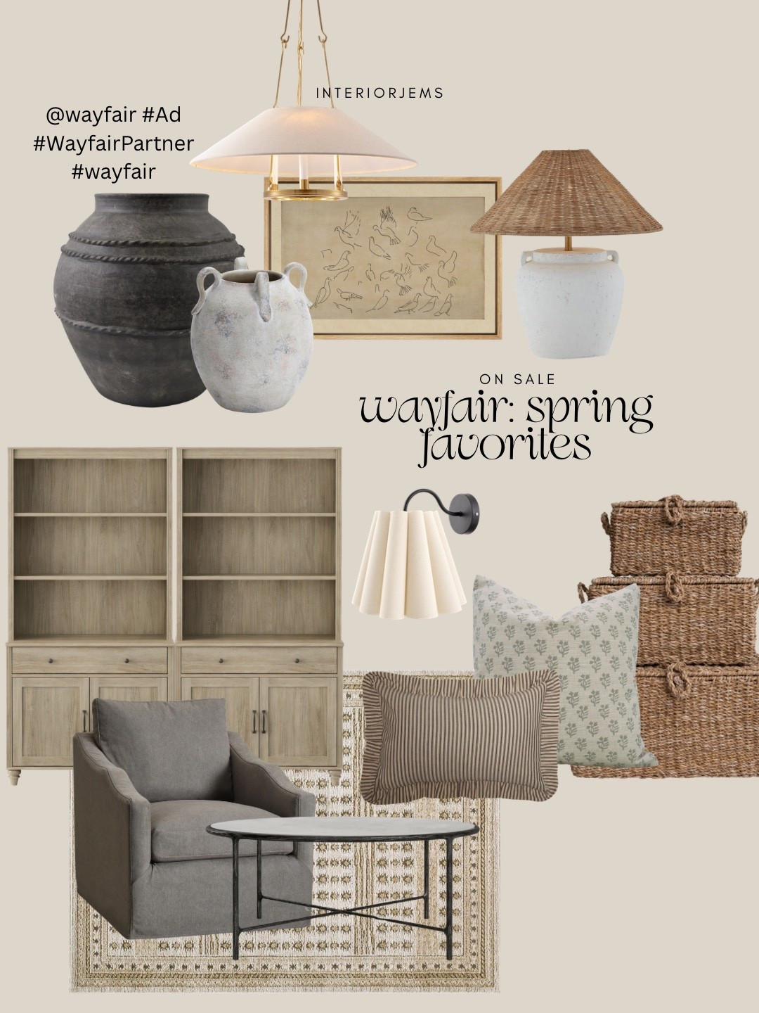 @wayfair has so many good spring accessories and new arrivals right now, and I rounded up a few of my favorites.

This statement bookcase is absolutely beautiful and would make such a focal point in a living room or styled on either side of a TV. I also love this set of stacking baskets that feel like a great look for less, the cute wall sconce, and these coordinating pillows. The art is very neutral, and that large pot would be perfect for an indoor tree.

#ad #wayfairpartner #wayfair

#LTKSaleAlert #LTKHome