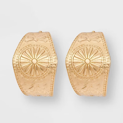 Florence Pattern Hoop Earrings - Universal Thread™ Gold | Target