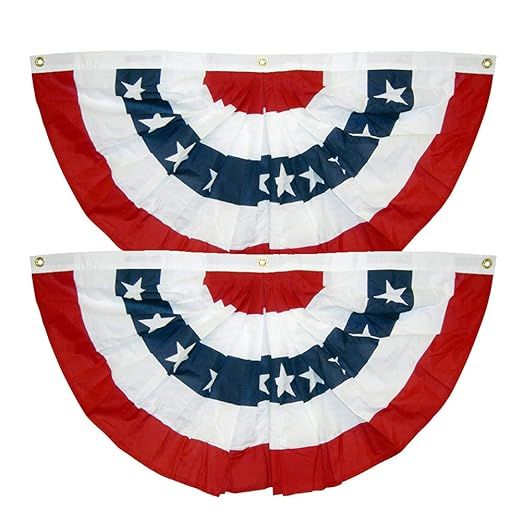 US Bunting Flag Stars and Stripes Flag Banner 4th of July Pleated Fan Flags Patriotic Decorations... | Amazon (US)