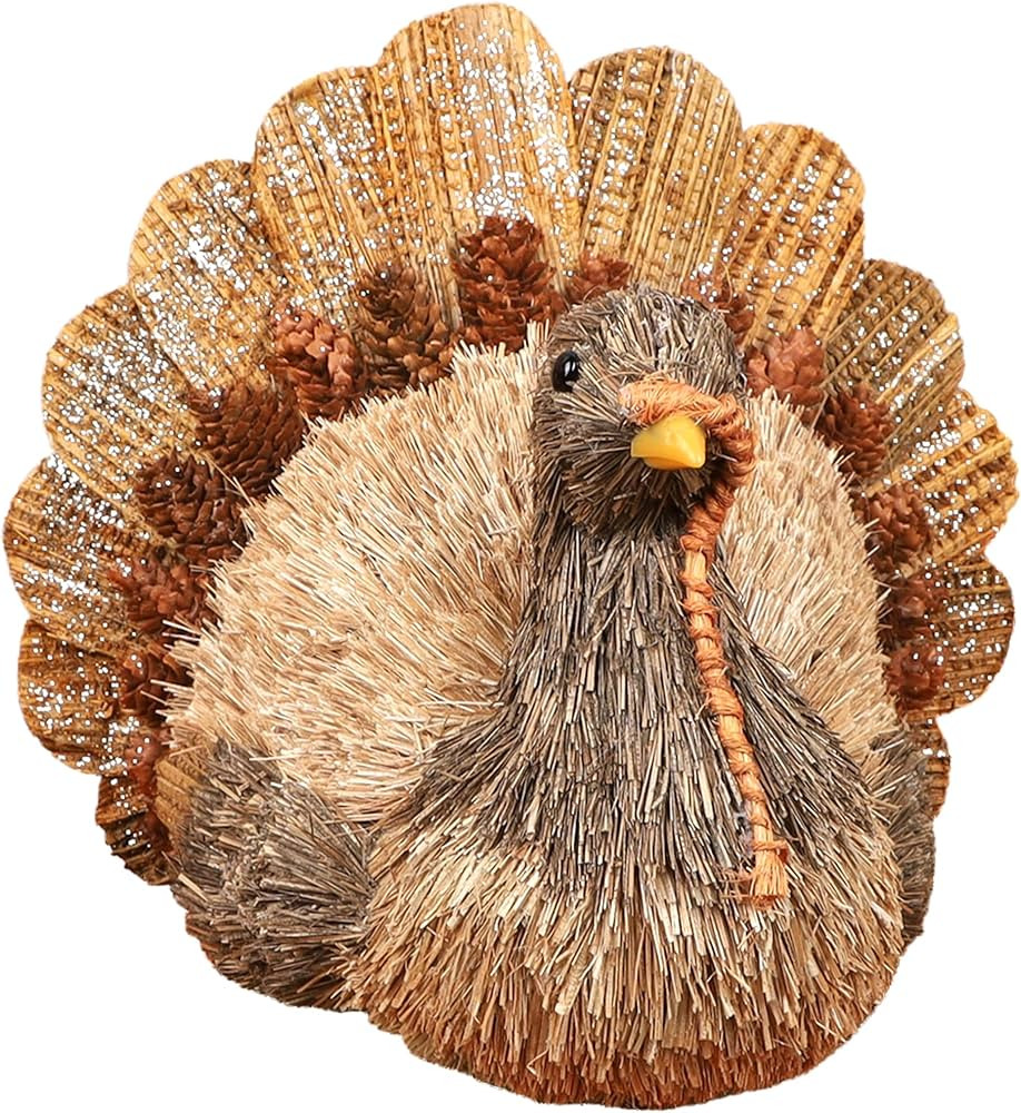 winemana Thanksgiving Turkey Decorations Indoor, Sisal Turkey Figurines Home Centerpiece Decor Ha... | Amazon (US)