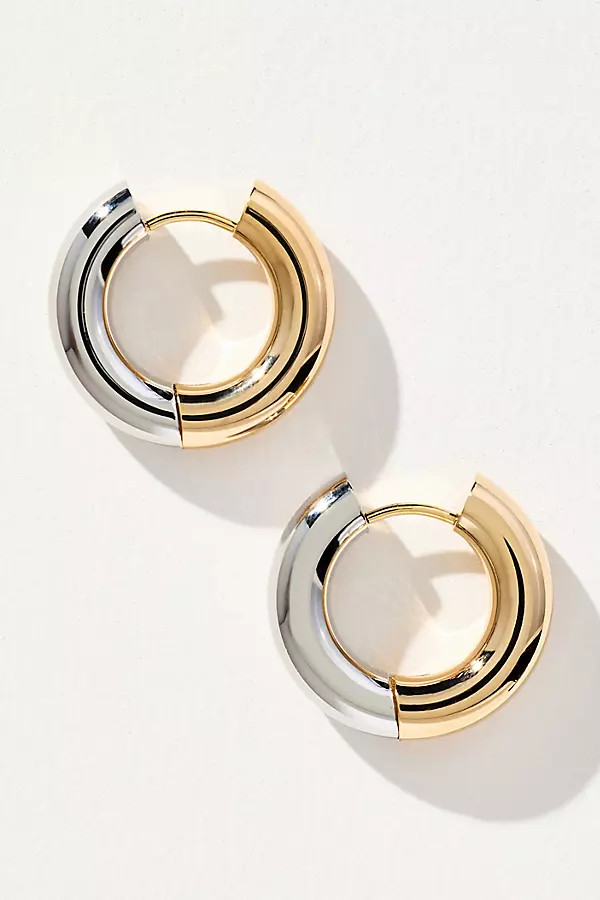 Mixed Metal Huggie Hoop Earrings | Anthropologie (US)