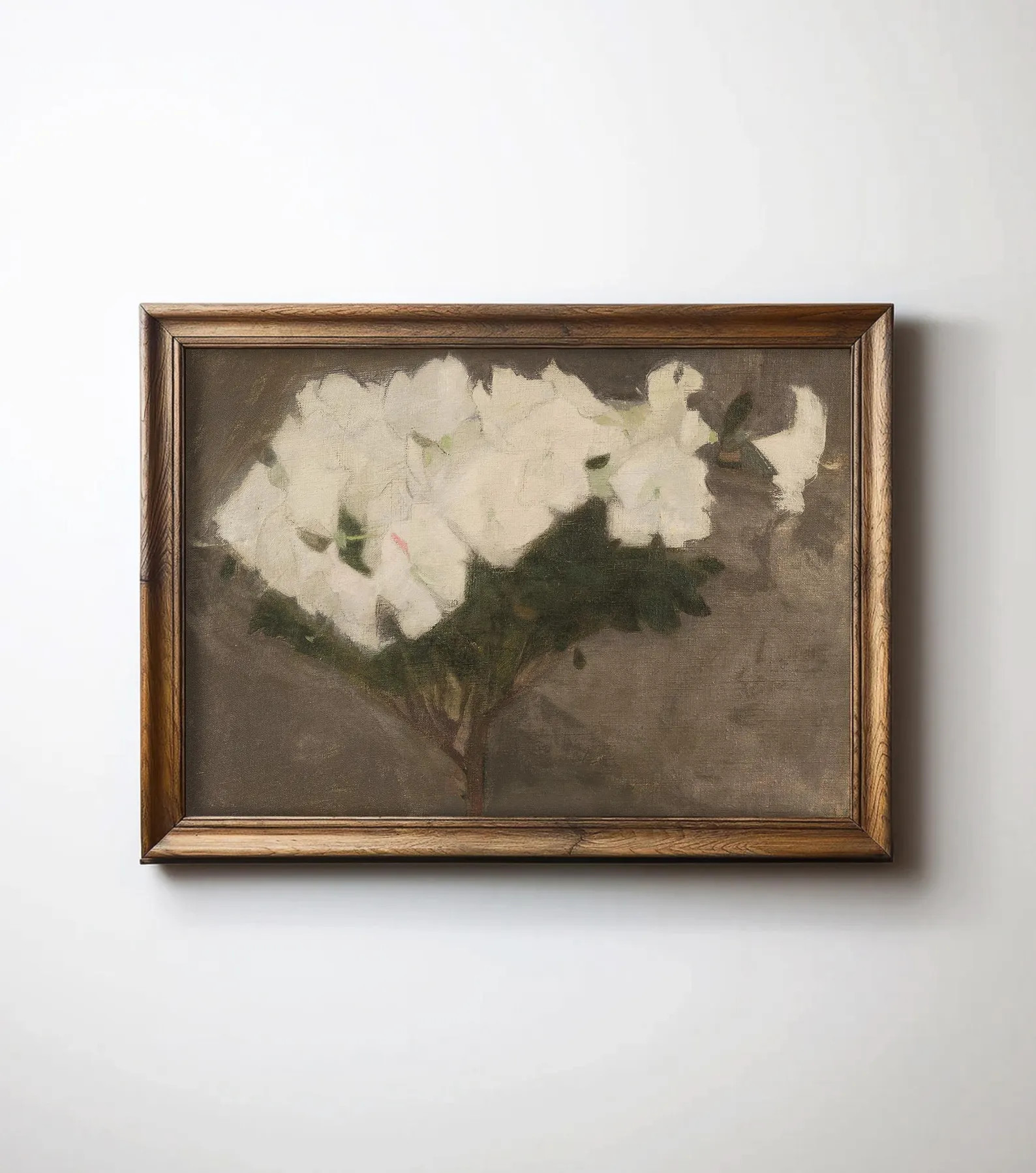 Muted White Floral Still Life Art Print | Vintage Botanical Cottagecore Wall Decor | Framed/unfra... | Etsy (US)