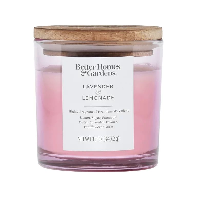 Better Homes & Gardens 12oz Lavender & Lemonade Scented 2-Wick Ombre Jar Candle | Walmart (US)