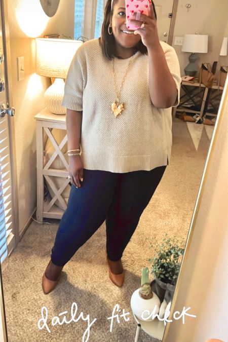 Here’s my workwear OOTD! These navy Spanx ankle pants are a staple and I’ve paired it with a neutral oversized sweater from Banana Republic 🤍🤍🤍

#LTKSpringSale #LTKmidsize #LTKworkwear