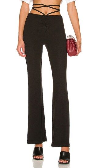 Regan Tie Strap Pant in Black | Revolve Clothing (Global)