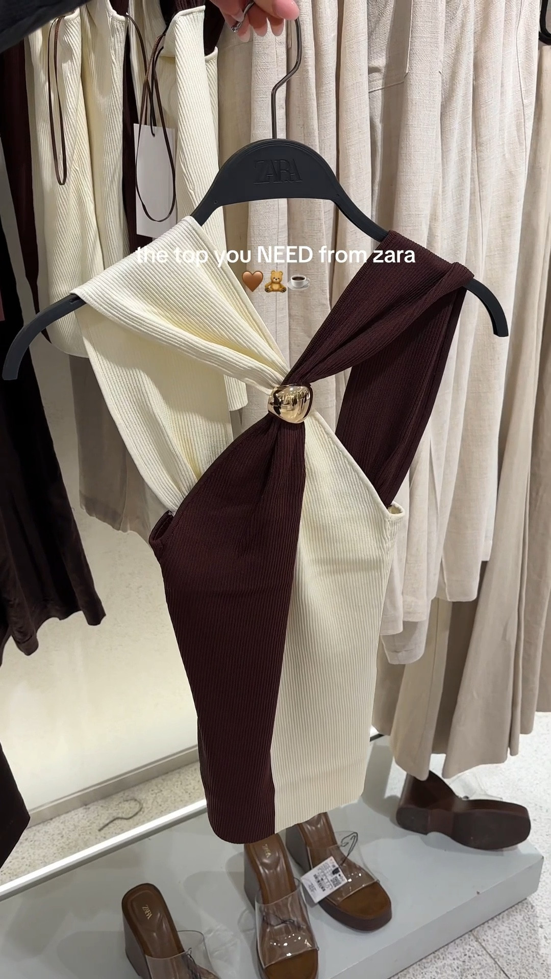 Zara, zara new in. Zara top, brown, chocolate brown, espresso brown, halterneck, autulnn

#LTKeurope #LTKstyletip #LTKuk