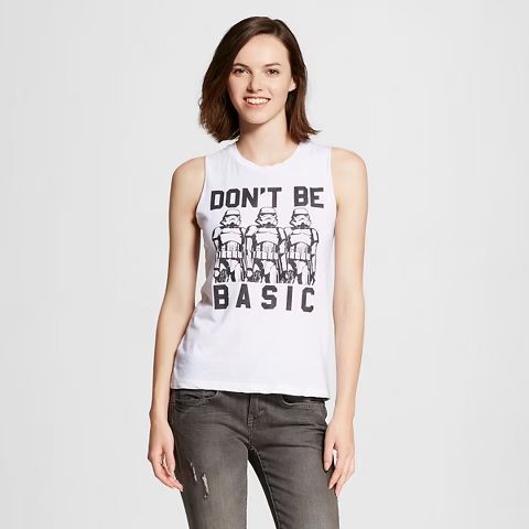 Women's Don't Be Basic Storm Troopers Graphic Muscle - Star Wars | Target