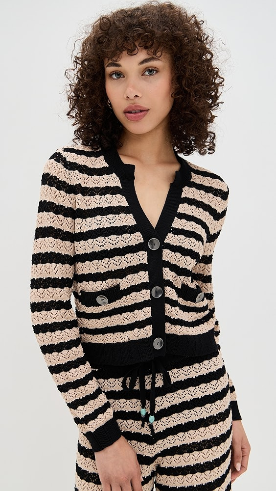 L'AGENCE Orla Pointelle Knit Cardigan | Shopbop | Shopbop