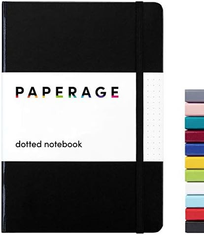 PAPERAGE Dotted Journal Notebook, (Black), 160 Pages, Medium 5.7 inches x 8 inches - 100 GSM Thic... | Amazon (US)