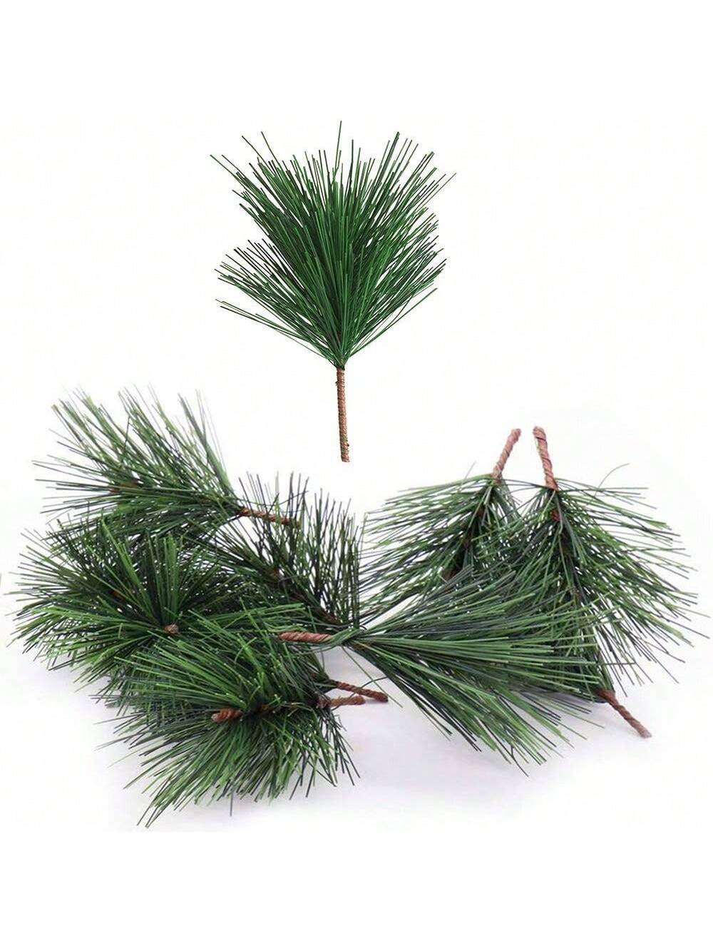 20pcs Artificial Green Pine Needles Branches Small Twigs Stems Picks For Christmas Flower Arrange... | SHEIN