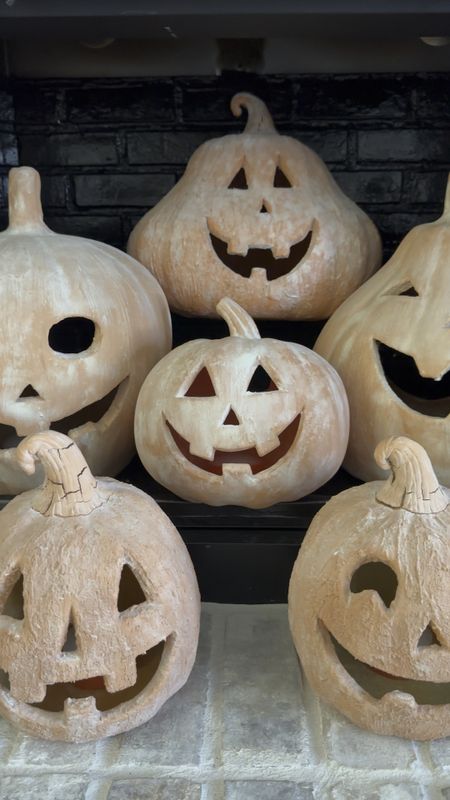 DIY Jack-o-lanterns and my new amazon remote controlled lights! They have a timer and candle light setting. 

Pottery barn pumpkins , pottery barn jackolantern, remote controlled flickering lights 

#LTKHalloween #LTKSeasonal #LTKHoliday