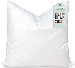 Pillowflex Synthetic Down Pillow Insert - 20x20 Down Alternative Pillow, Ultra Soft Body Pillow, ... | Amazon (US)