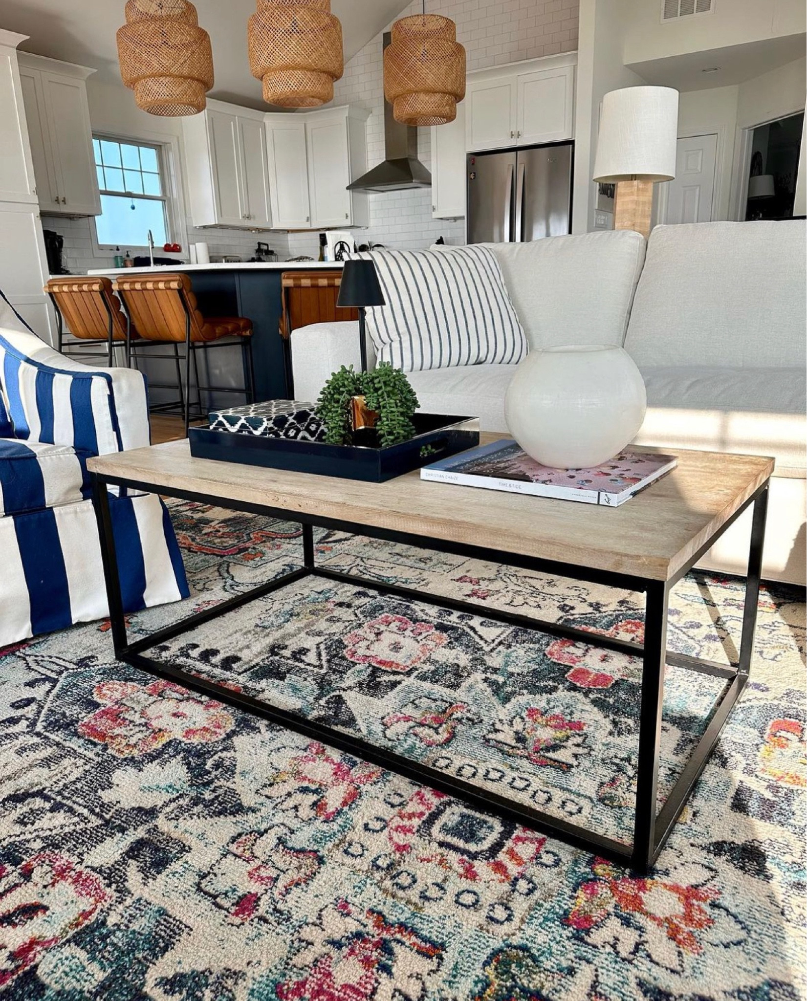 A new family-friendly rug gave this coastal home a quick and fresh update  

#LTKhome