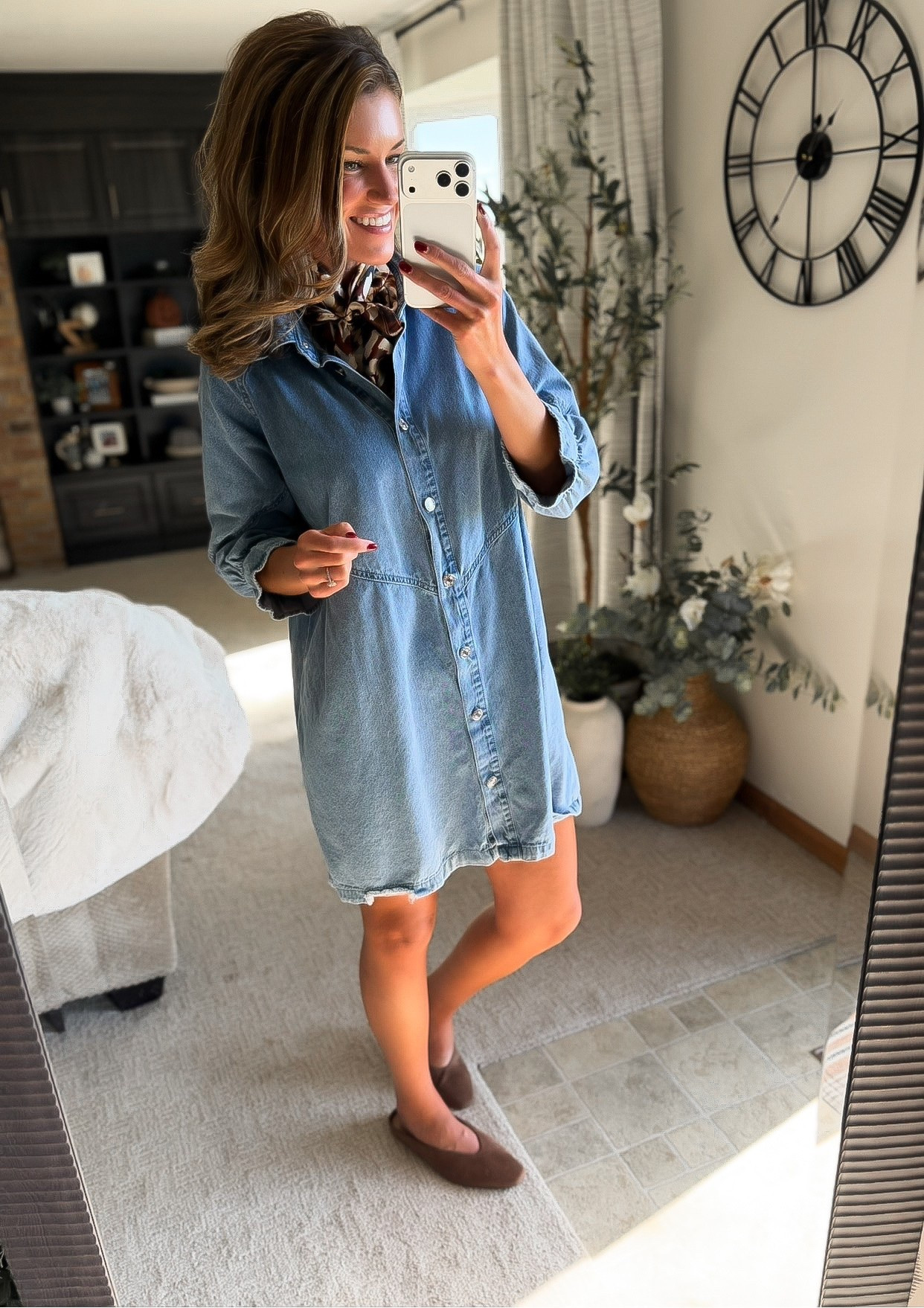 Denim dress perfect for early fall. Wearing small

#LTKSeasonal #LTKOver40